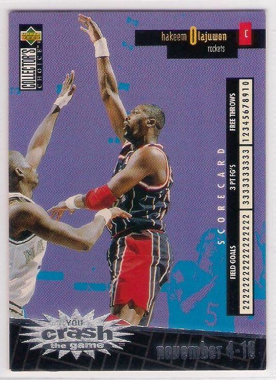 1996-97 Collector's Choice Crash the Game Scoring 1 #C10 - Hakeem Olajuwon 114 W.jpg