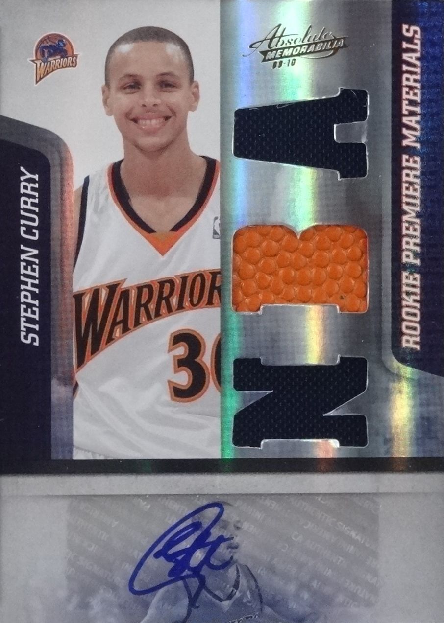 2009-10 Absolute Memorabilia #144 Stephen Curry JSY AU 499 RC - Front.JPG