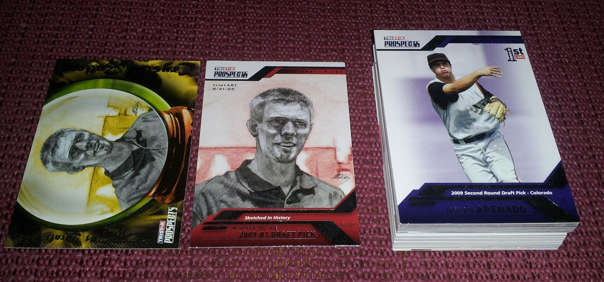 2009 Tristar Prospects Base  Cards with 2 Stepehen Strasburg Cards.jpg