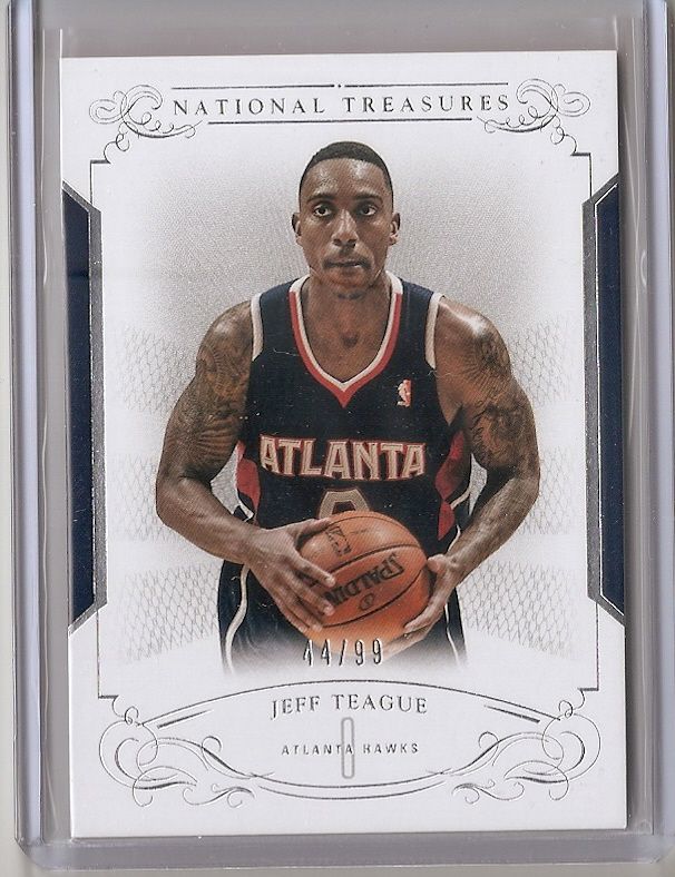 2013-14 Panini National Treasures Basketball Base Jeff Teague 44 of 99 Card No. 27 NMT-MT Front.jpg