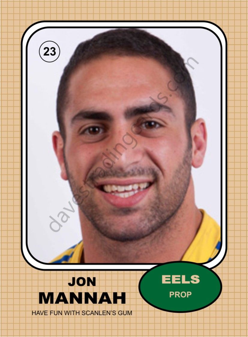 2013 Eels Retro 1970 set Jon Mannah front.jpg