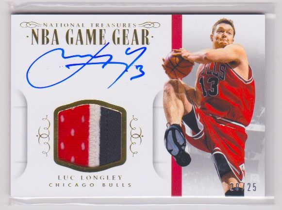 2014-15 Panini National Treasures NBA Game Gear Signatures Prime #GGSLL Luc Longley 20:25.jpeg