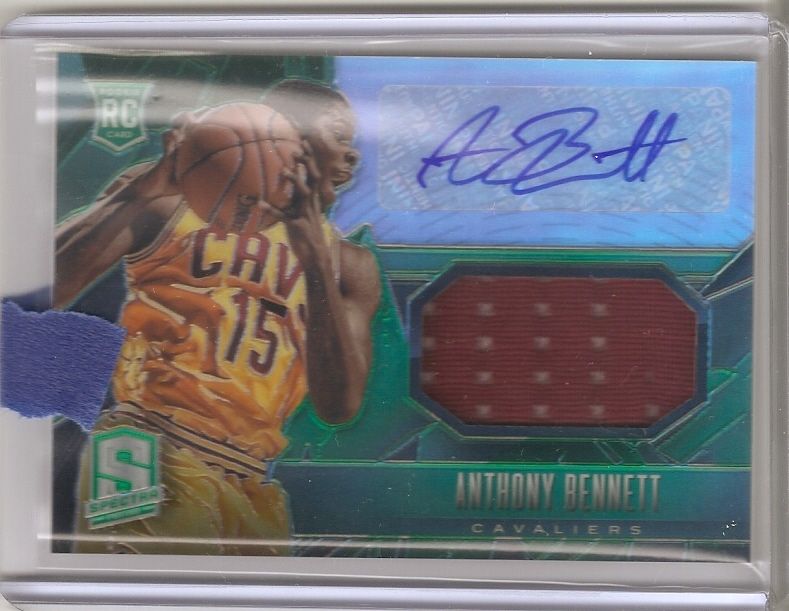 2043-14 Panini Spectra Basketball Anthony Bennett Rookie Jersey Card Card No. 118 NMT-MT Front.jpg