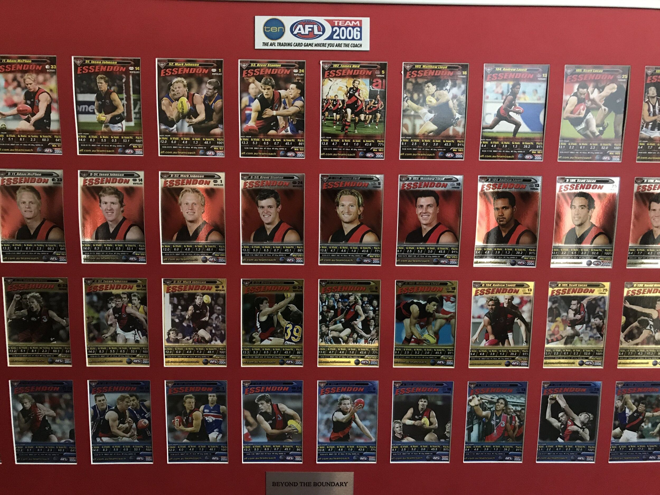 Framed 2006 Essendon Full Teamcoach Set Including Silver Gold And 