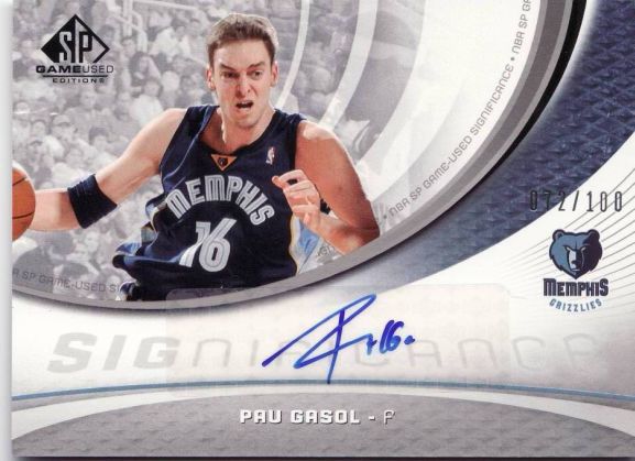 Pau Gasol 2005-06 SP Game Used #72-100 SIGnificance Beckett Value $15.JPG