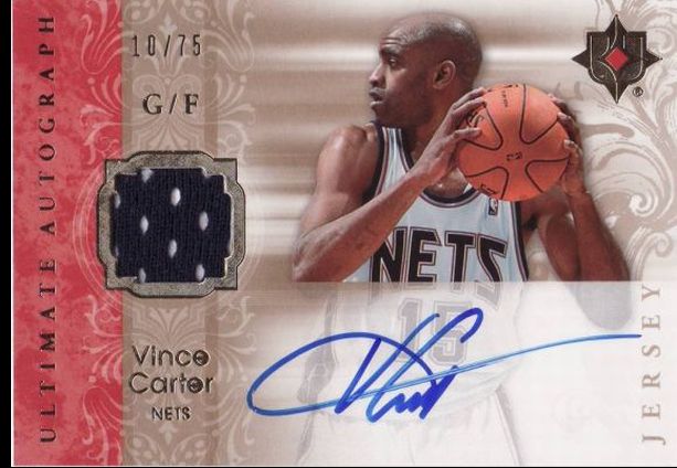 Vince Carter 2006-07 Ultimate Collection Autographs Jerseys #10-75 Beckett Value $75.JPG