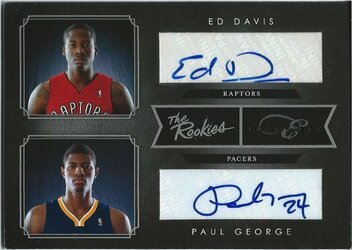 2010-11 Panini Elite Black Box The Rookies Signatures Dual (Ed DavisPaul George) #6.jpg