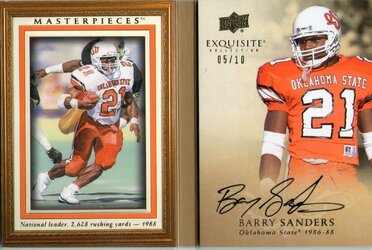 Barry Sanders, 2009 Upper Deck Exquisite Collection, Auto Booklet, 05 of 10.jpg