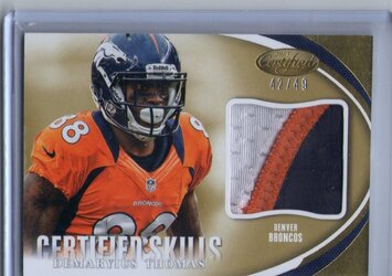 Demarius Thomas, 2013 Panini Certified, Jersey Patch, 42 of 49.jpg