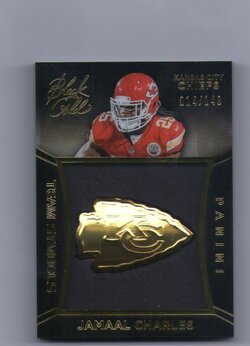 Jamaal Charles, 2014 Panini Black Gold, Team Logo, 014 of 149.jpg