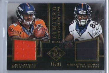 40. Cody Latimer (D.Thomas), 2014 Panini Limited, Jersey Patch Dual, 78 of 99.jpg