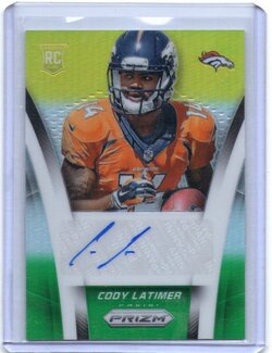 52. Cody Latimer, 2014 Panini Prizm, Auto Neon Yellow Green, 064 of 100.jpg