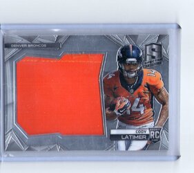 66. Cody Latimer, 2014 Panini Spectra, Jersey Patch Standard, 107 of 199.jpg