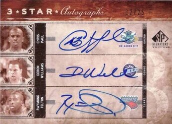 Chris Paul & Deron Williams & Raymond Felton 2006-07 SP Signature Edition Three Star Autographs #12-