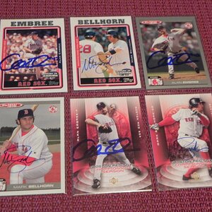 Allan Embree and Mark Bellhorn Signed Baseball Cards X 6 October 29 2011.jpg