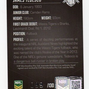 2014 James Tedesco 2014 Elite Young Guns #099 Rear.jpg