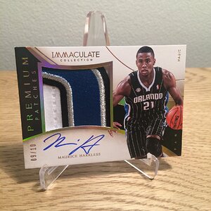 2013-14 Panini Immaculate Collection Premium Patches Signatures Gold #96 Maurice Harkless.jpg