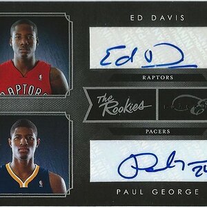 2010-11 Panini Elite Black Box The Rookies Signatures Dual (Ed DavisPaul George) #6.jpg