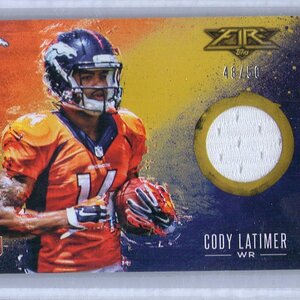 89. Cody Latimer, 2014 Topps Fire, Jersey Patch Gold, 48 of 50.jpg