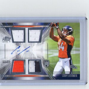 105. Cody Latimer, 2014 Topps Prime, Jersey Patch Auto Quad, Unnumbered.jpg