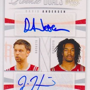 2009-10 PANINI SEASON UPDATE ROOKIE DUALS SIGNATURES #57 DAVID ANDERSEN JORDAN HILL :99.jpeg