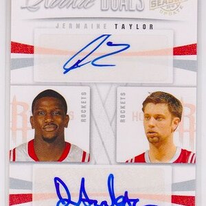 2009-10 PANINI SEASON UPDATE ROOKIE DUALS SIGNATURES #60 JERMAINE TAYLOR DAVID ANDERSEN :99.jpeg