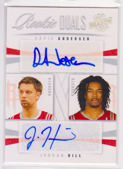 2009-10 PANINI SEASON UPDATE ROOKIE DUALS SIGNATURES #57 DAVID ANDERSEN JORDAN HILL :99.jpeg