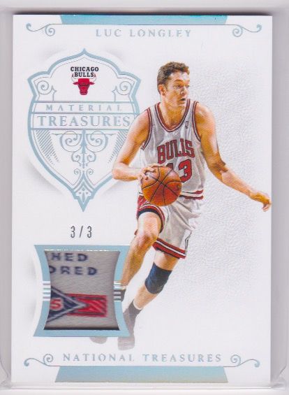 2014-15 Panini National Treasures Material Treasures Prime Laundry Tags #MTLL Luc Longley 3:3.jpeg