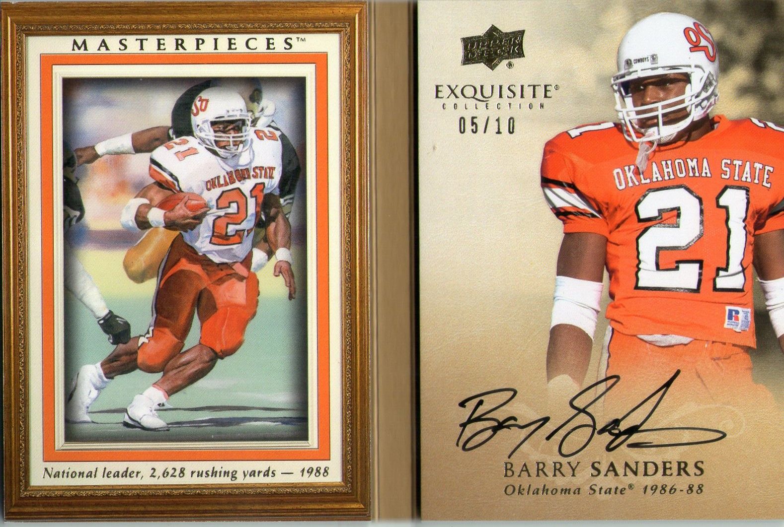 Barry Sanders, 2009 Upper Deck Exquisite Collection, Auto Booklet, 05 of 10.jpg